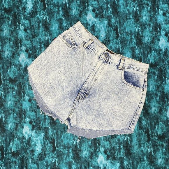 Vintage Sasson Jean Shorts 80s 90s 15/16 Acid Wash - Picture 1 of 3